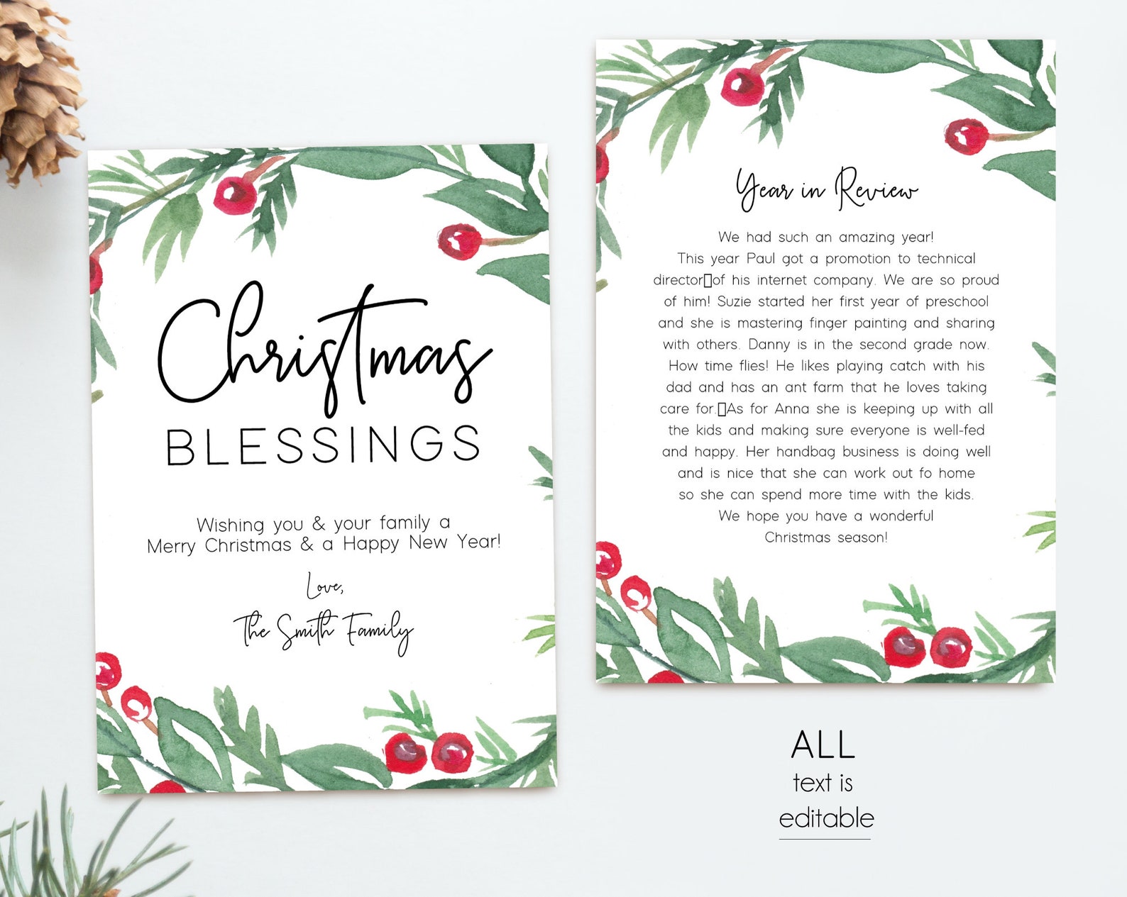Christmas Card Template Religious Holiday Card Christmas Etsy