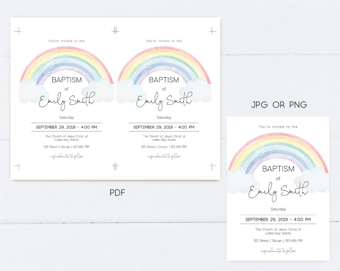 Editable LDS Baptism Invitation Printable LDS Baptism - Etsy