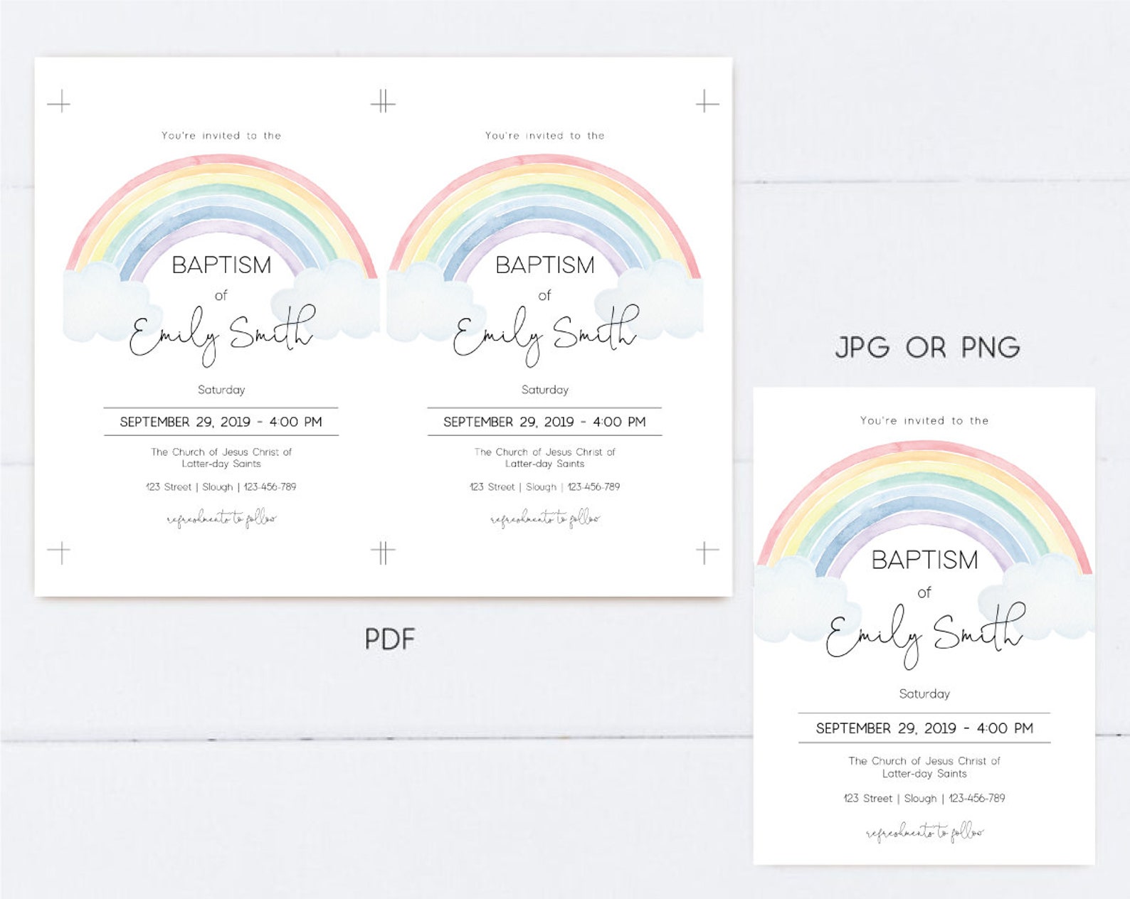 Editable LDS Baptism Invitation Printable LDS Baptism - Etsy