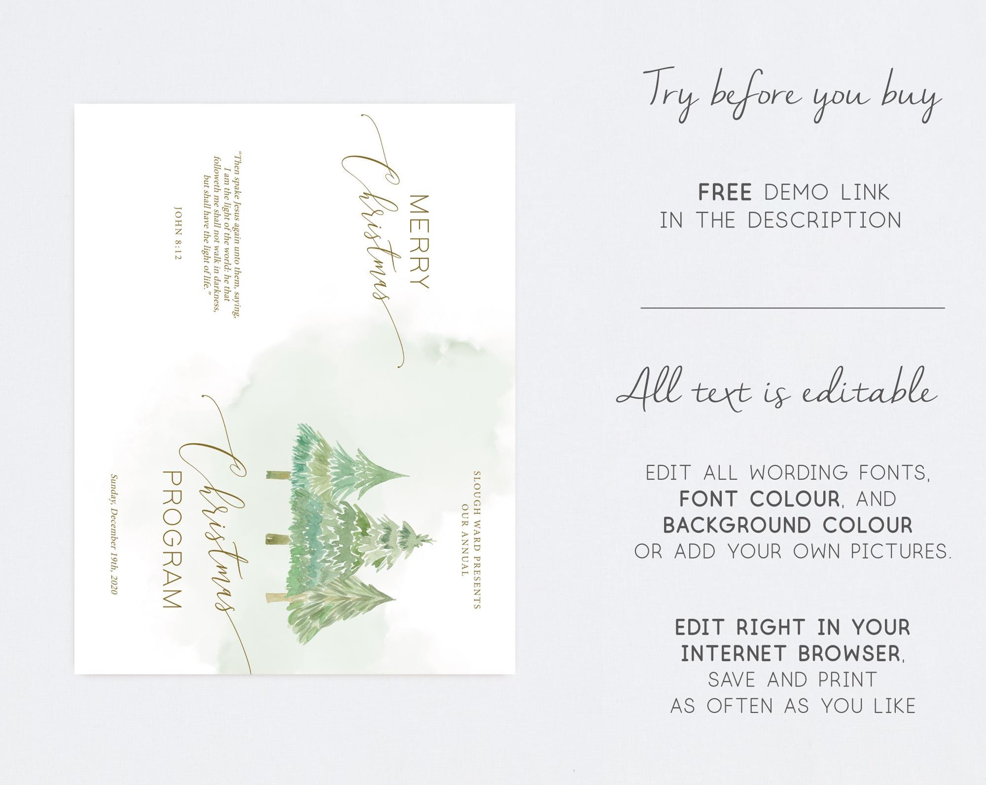 Editable Christmas Program Template: Church Nativity Play (corjl) - Etsy