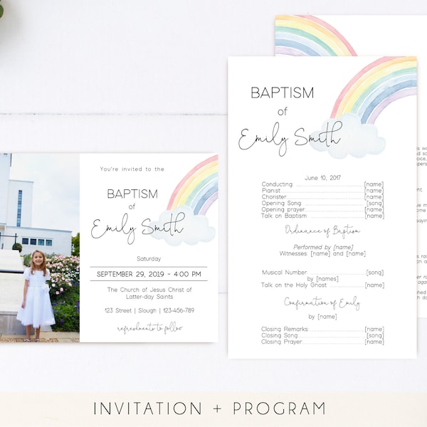 Lds Baptism Invite - Etsy