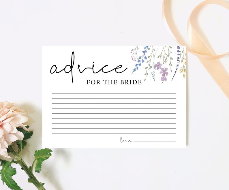 Advice for the Bride Cards Advice Card Bridal Shower Game Etsy