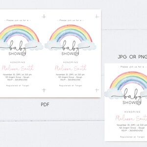 Rainbow Baby Shower Invitation: Editable Gender Neutral Design (Corjl) image 4