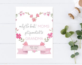 Mother's day Baby Announcement Editable Printable Card, Editable Pregnancy Announcement Grandmother, Editable Printable Card for Mom, Corjl