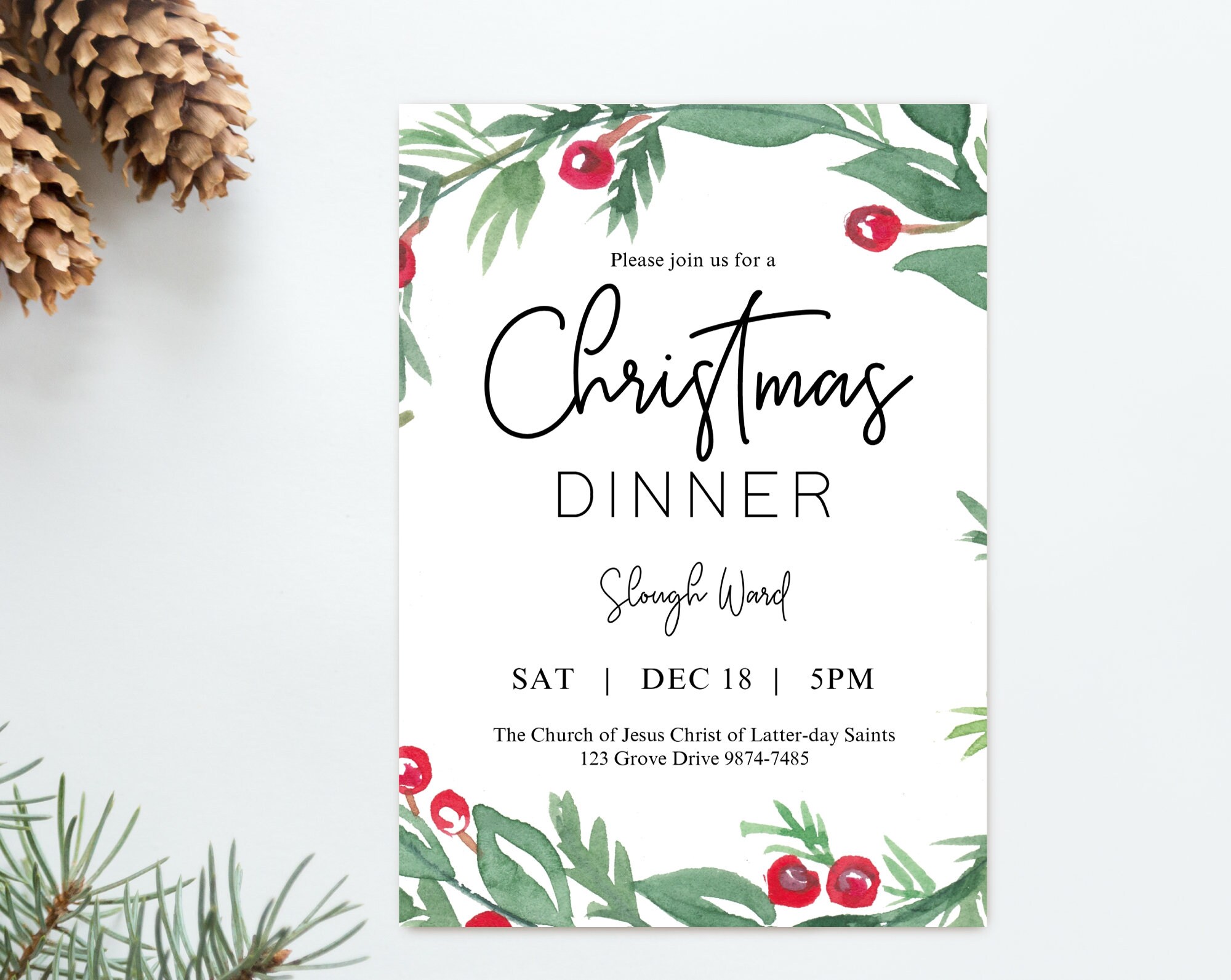 Christmas Dinner Invitation Poster Editable Invitation Etsy UK