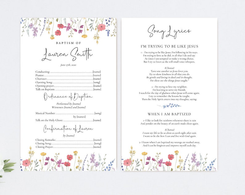 LDS Baptism Program