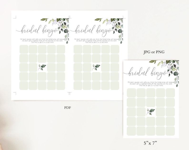 Greenery Bridal Shower Games Bundle Bridal Shower Games Etsy