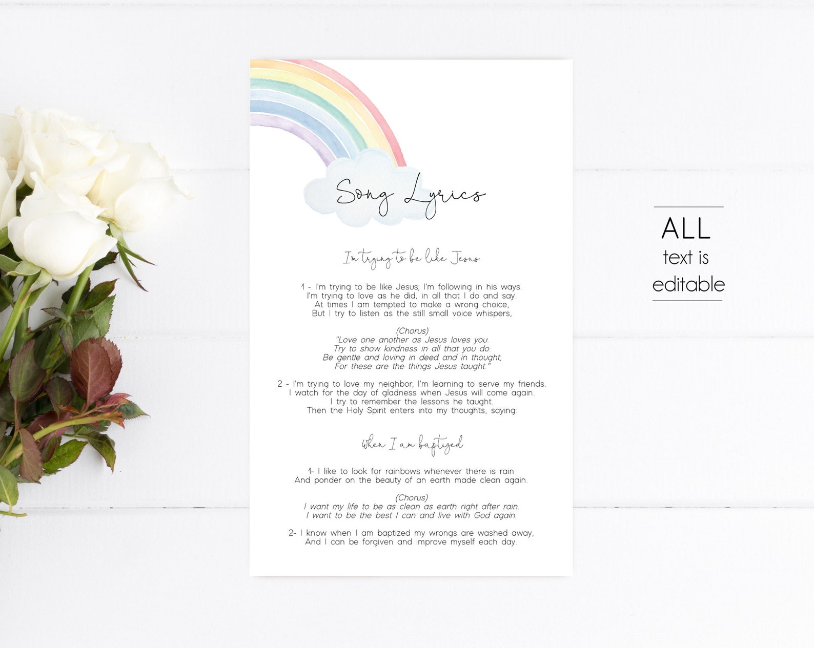 Editable LDS Baptism Program Printable LDS Baptism | Etsy