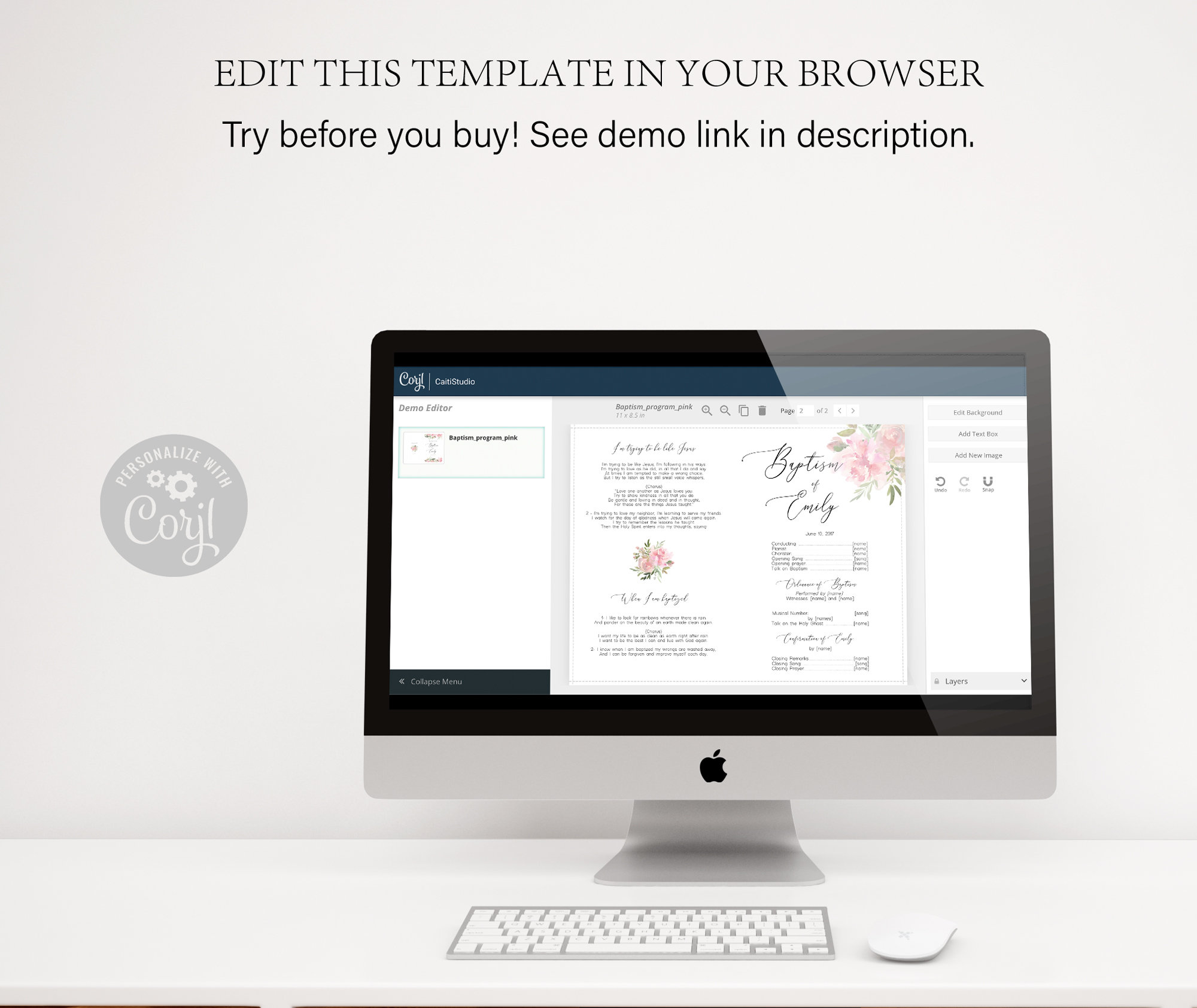 Editable LDS Baptism Program Template Printable Baptism - Etsy