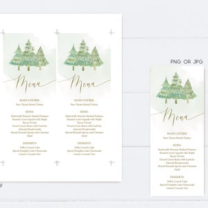 Christmas Party Menu, Editable Menu, Printable Holiday Party Menu, Menu Printable, Corjl, CT02 image 2