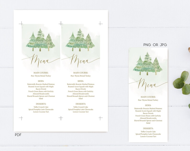 Christmas Party Menu, Editable Menu, Printable Holiday Party Menu, Menu Printable, Corjl, CT02 image 2