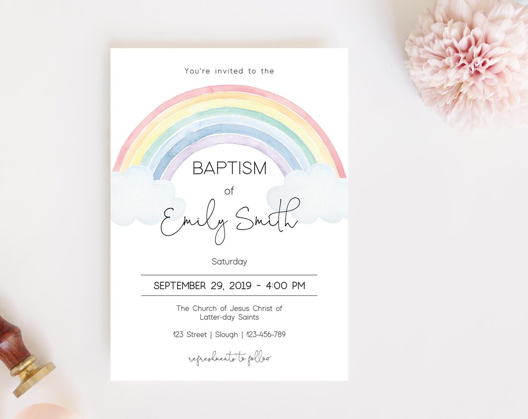 Editable LDS Baptism Invitation Printable, LDS Baptism Invitation ...