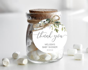 Eucalyptus Favor Tag Template: Greenery Thank You Tags (Digital Download)