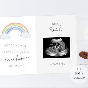 Pregnancy Announcement Printable Card, Editable Baby Announcement Card ...