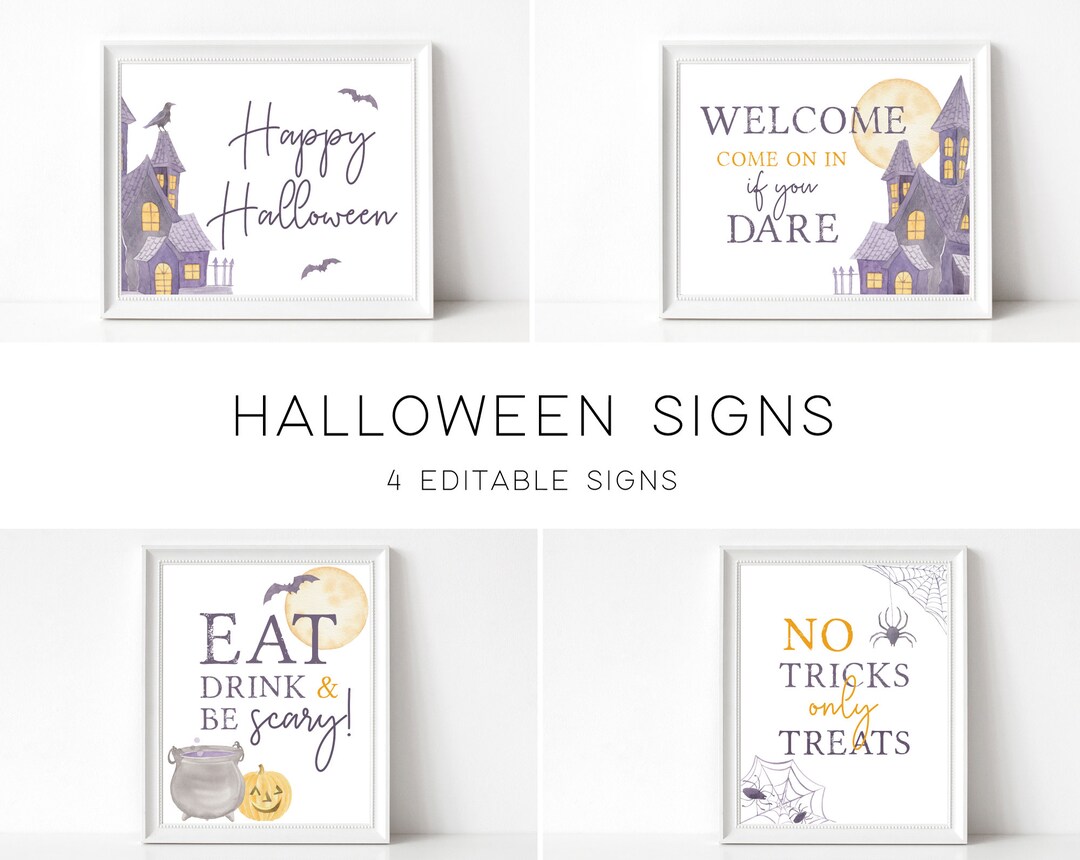 Halloween Party Signs Enter If You Dare Halloween Printable - Etsy