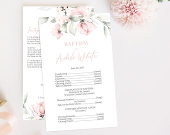Floral LDS Baptism Program Template: Editable Printable (Corjl)