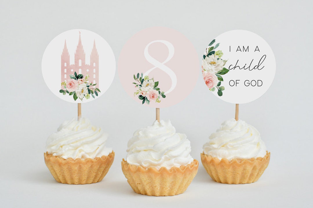 Editable LDS Baptism Cupcake Topper, LDS Primary, Instant Download ...