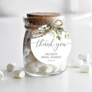 Greenery Favor Tag Template, Editable Thank You Tag Template, Favor tag, Eucalyptus Thank You Tags, Bridal Shower Favor Tags, Corjl, GE01