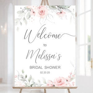 Blush Welcome Signs, Bridal Shower Welcome Sign, Custom Sign, Editable Welcome Sign, Any Event, Instant Download, Corjl, GR01
