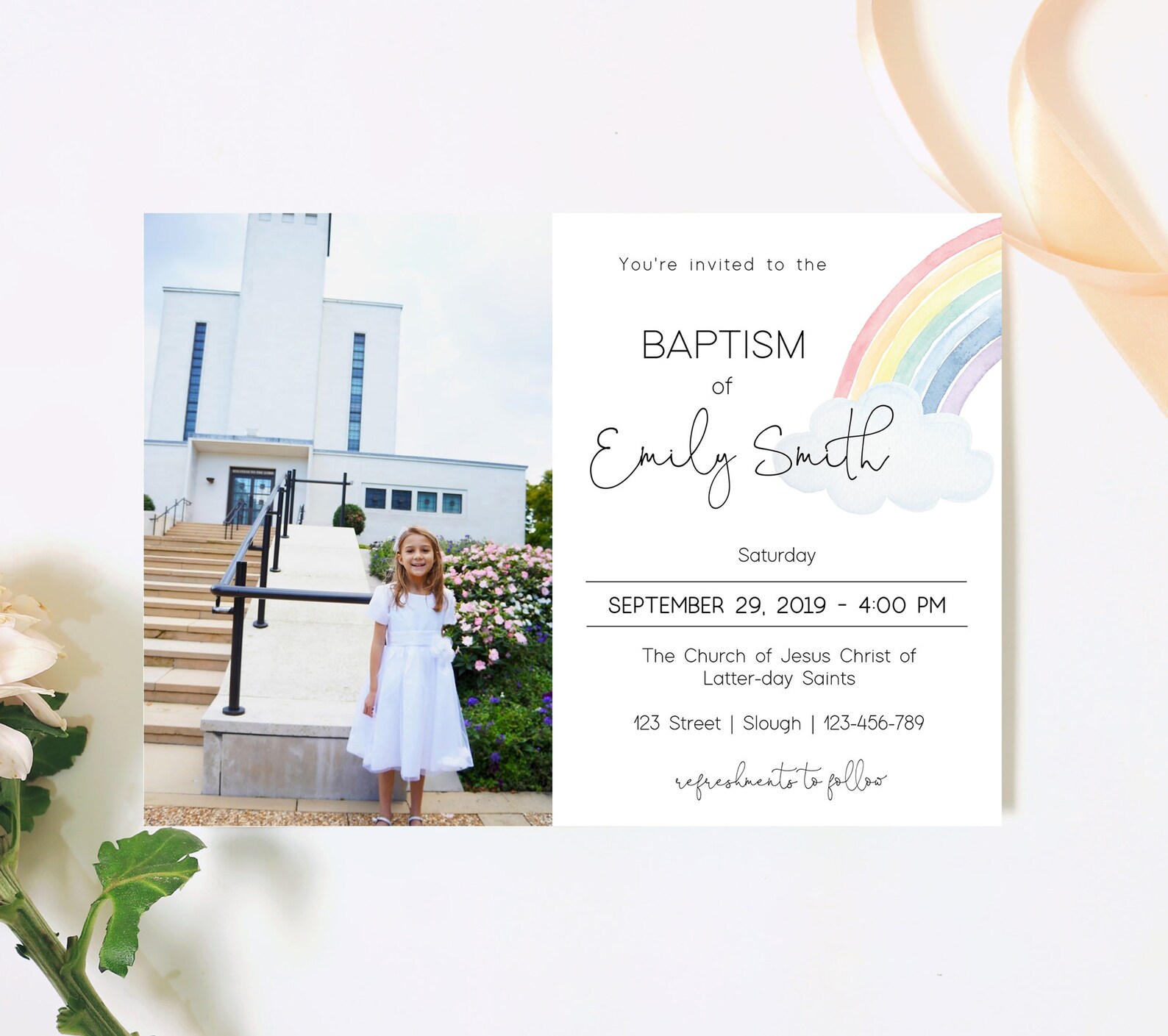 Editable LDS Baptism Invitation Printable LDS Baptism - Etsy