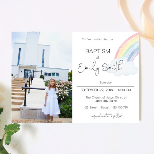 Editable LDS Baptism Invitation Printable LDS Baptism - Etsy