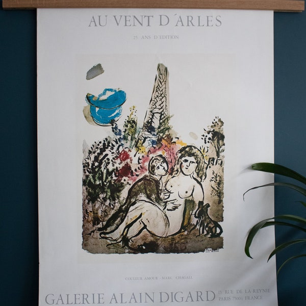 Marc Chagall “Au Vent D Arles” Original Vintage Exhibition Poster. Galerie Alain Digard. Paris 1981