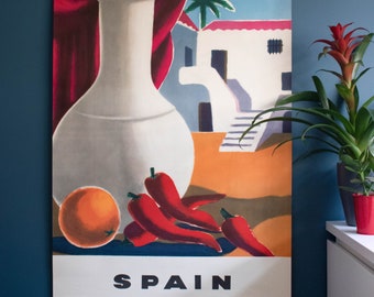 Guy Georget "Spain" Rare Original Travel Poster 1950's