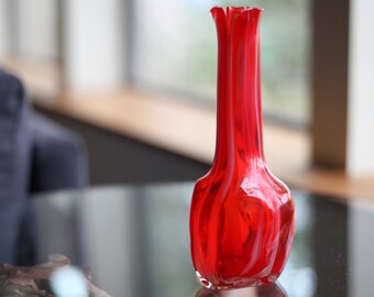 Vintage Red Glass Bud Vase