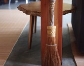 Vintage Tree Spirit Carved Fireplace Broom