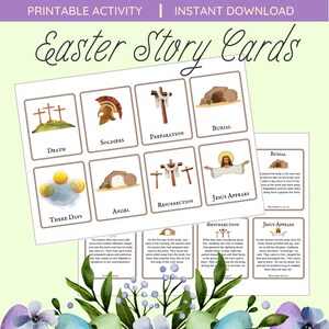 Osterkarten | Karwoche Countdown | Christlich-Katholisch-Lutherische Sonntagsschulaktivität | Tägliches Bibelvers-Schrift-Lesen für Kinder
