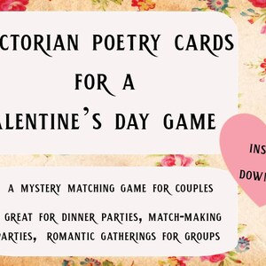 Valentinstag Party Spiel für Erwachsene - Viktorianische Poesie Karten