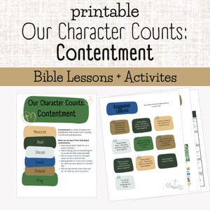 Our Character Counts: Contentment - Building Godly Character - Sunday School - Homeschool - Christian Education - Child&#39;s Bible Devotions