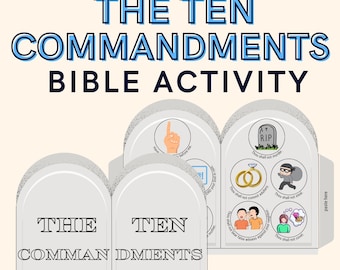 Ten Commandments Bible Craft | Sunday School Activity | Printable PDF | Exodus 20 | Bible Lesson for Kids