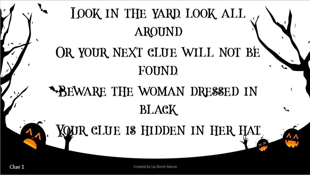 Halloween Clue Hunt Children and Adults Indoors or Outside Etsy