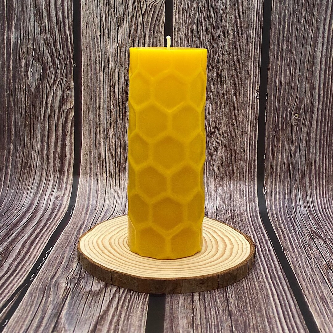 Beeswax Pillar Candle Self Care Gift Natural Honey Etsy UK
