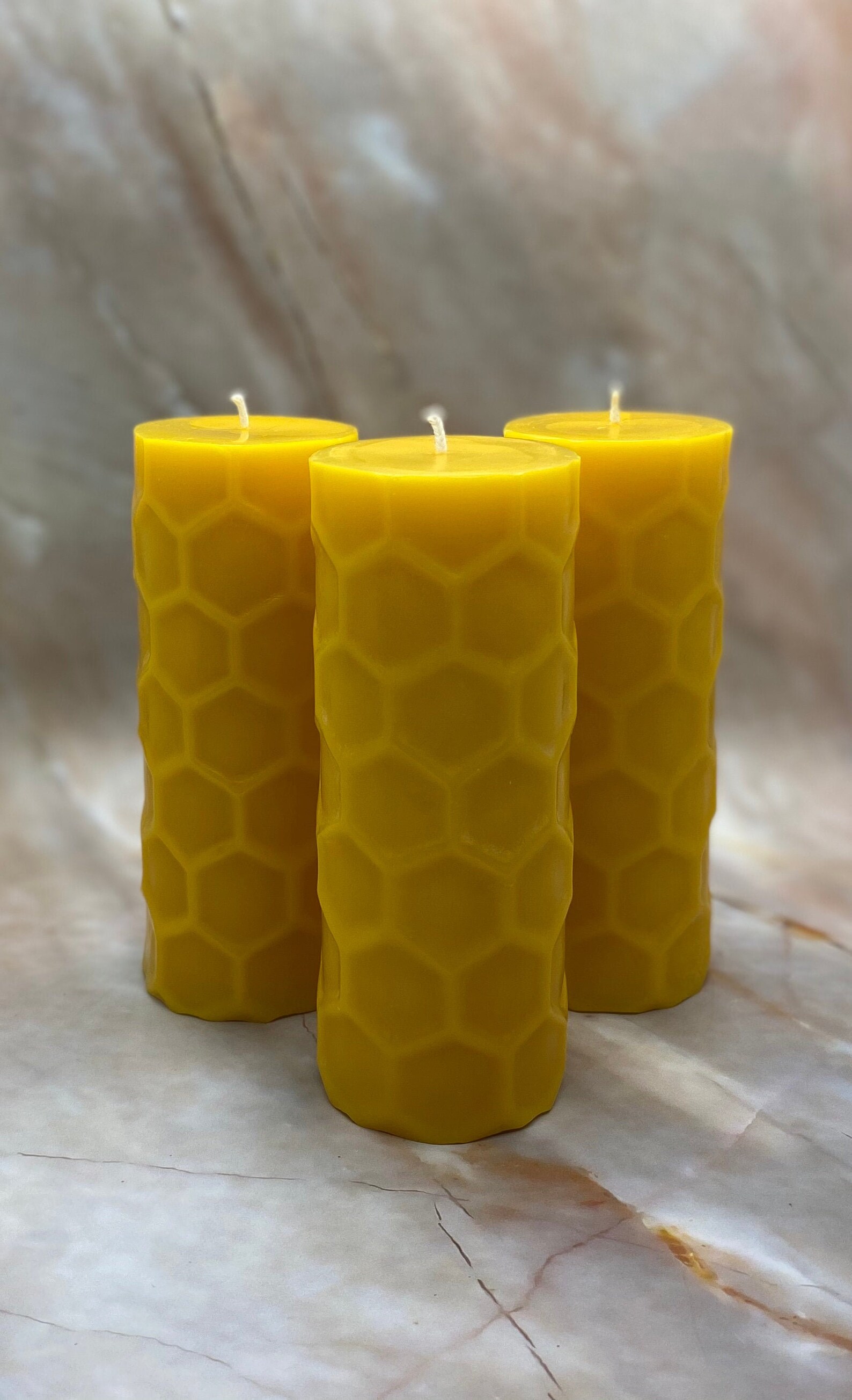 Beeswax Pillar Candle Self Care Gift Natural Honey Etsy UK