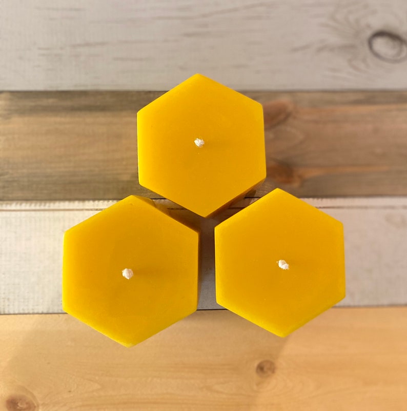 Hexagon Pillar Beeswax Candle, 100 Pure Beeswax, Meditation Candles