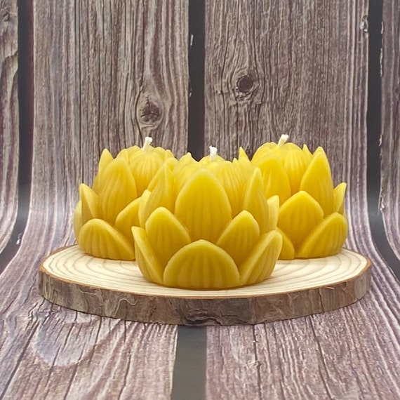 Lotus Flower Beeswax Votivecandles/ Pure/handmade/ Lotus/ Flower