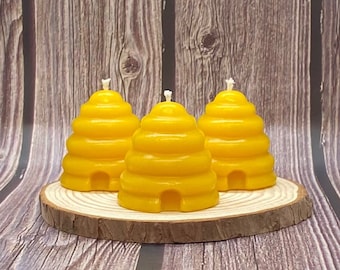 100% Pure Beeswax Beehive Votive Candles, Toxic-Free Handmade Candles, Natural Honey Scent, Rustic Home Decor