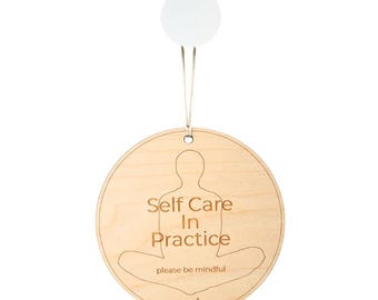 Birch or Walnut Wood Self Care Sign: Privacy Please Medallion
