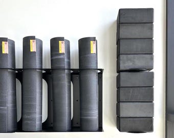 Yoga Mat Holder: Steel Wall Mount for Mats or Rollers, Yoga Studio Organization