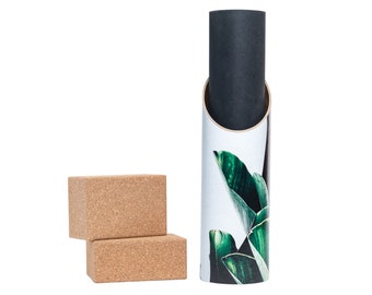 Yogamatte Aufbewahrungsröhre: Designer Home Yoga Studio Dekor in Palmenblättern