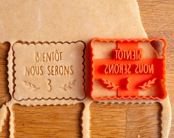 Emporte-Pièce Bientôt Nous Serons 3 4 5 - Annonce Grossesse Originale - Biscuit Petit Beurre