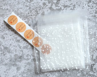 Sachets transparents pour biscuits personnalisés - Idéal pour offrir lors d'événements (lot de 10 sachets)