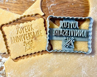 Emporte-pièce Joyeux Anniversaire - Biscuits personnalisés - Petit Beurre - Goûter enfant