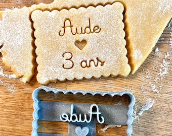 Personalized Cookie Cutter - Child's Birthday - Heart and Age