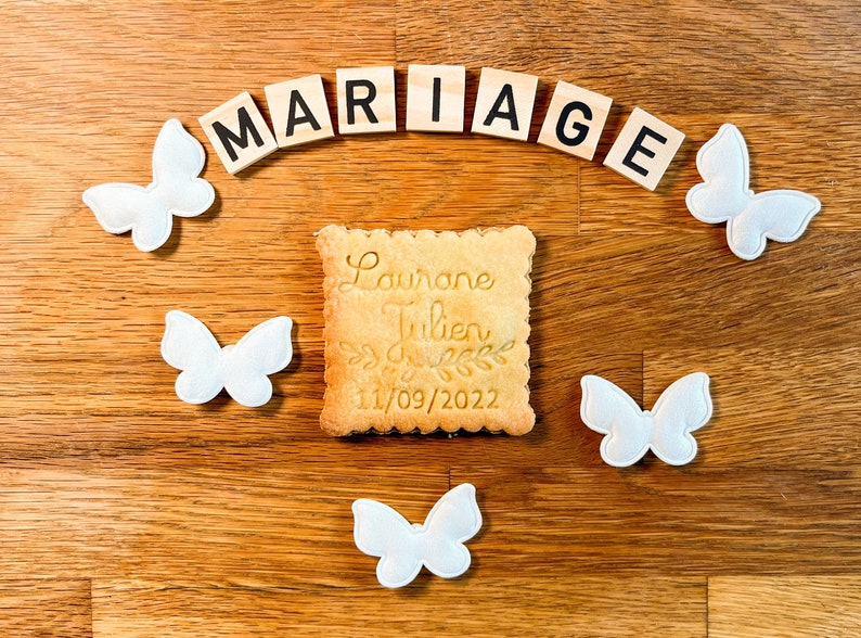 Emporte Pièce Personnalisé Mariage, Biscuits Personnalisés, Save The Date Mariage image 7