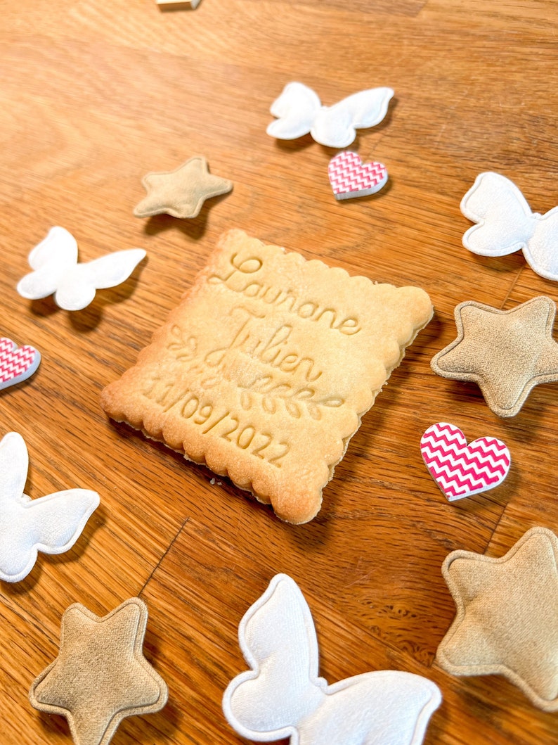 Emporte Pièce Personnalisé Mariage, Biscuits Personnalisés, Save The Date Mariage image 5