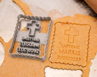 Cookie cutter Personalized Baptism Biscuit Cross