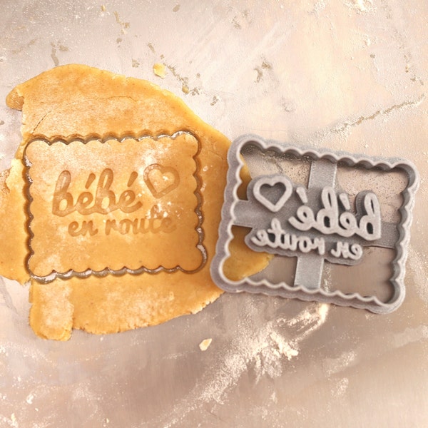 Emporte-pièce Biscuits Bébé En Route - Annonce Grossesse - Petit-beurre - Impression 3D